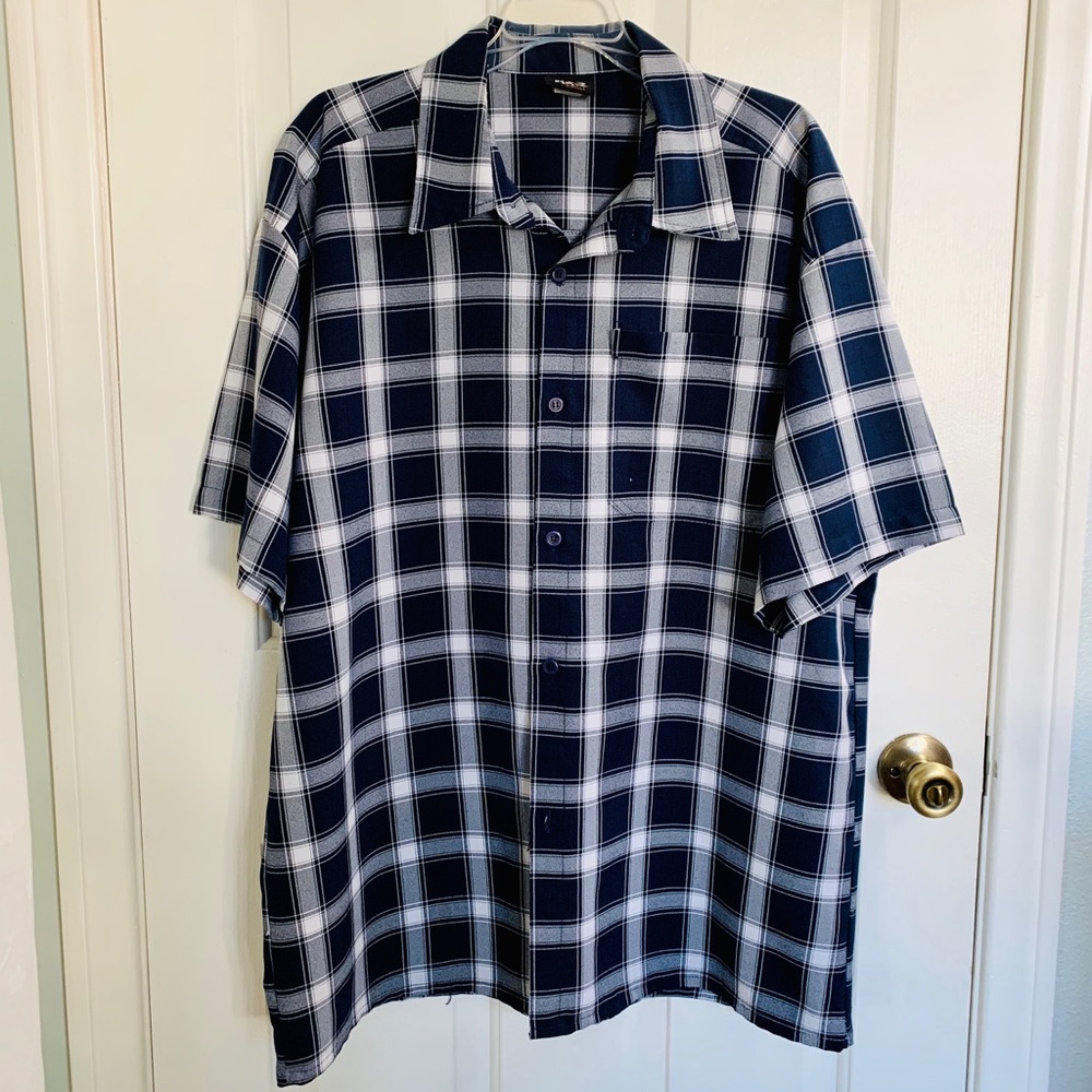 KR2 Checkered Button Up Polo Size XL